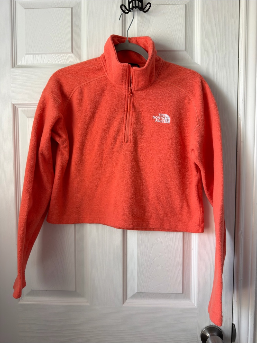 The North Face TKA 100 Glacier Cropped 1/4 Zip Fleece  Orange M